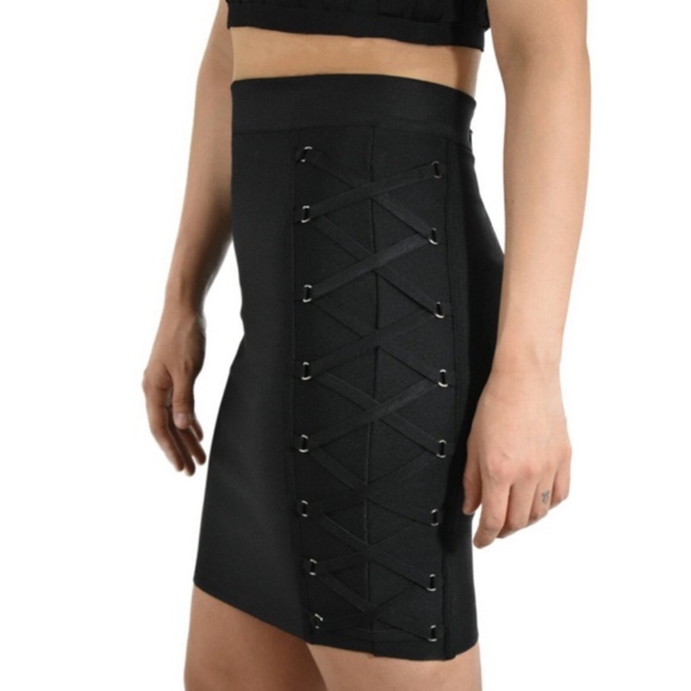 Din & Louie lace up bandage skirt